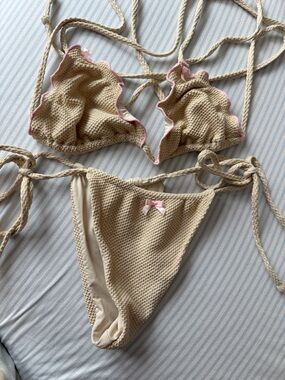 Frankie’s bikinis waffle knit bikini